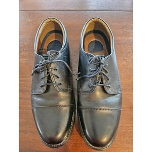 Dockers Shoes Mens Sz 13 W Gordon Black Leather‎ Lace-Up Cap Toe Oxford 090-2214